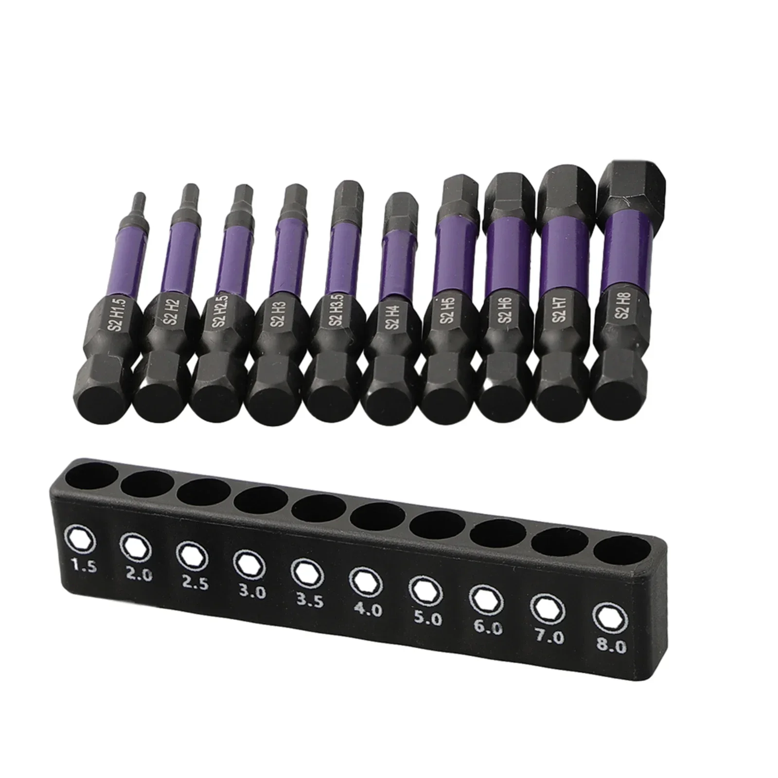 10Pcs Hex Head Wrench Drill Bit With Screwdrivers Bit Holder Set 1/4" Quick Release Shank Magnetic Screwdriver Bit Tools H1.5-H8 - Image 9