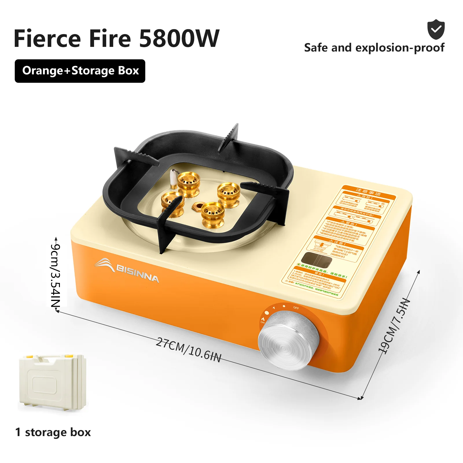 BISINNA Camping Gas Stove 5800W High Firepower Outdoor Portable Cassette Burner - Image 8