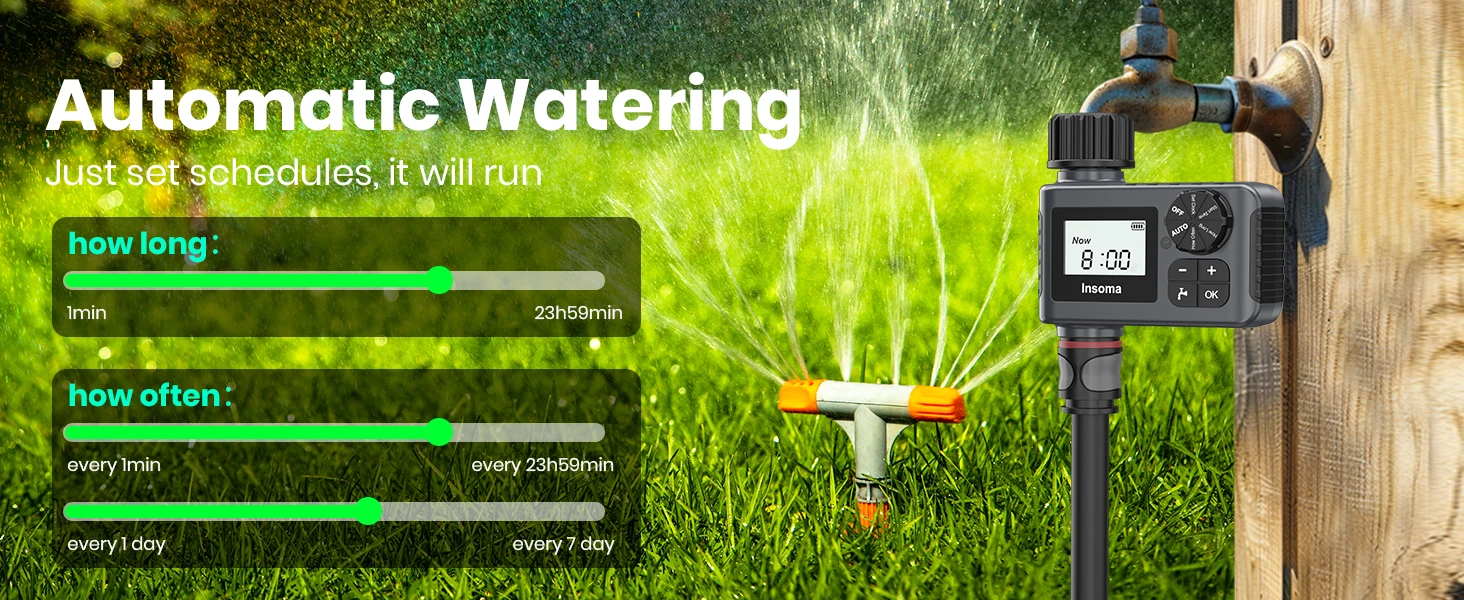 Insoma Automatic Water Timer Intelligent Irrigation Watering System Sprinkler Timer Garden Programer - Image 17