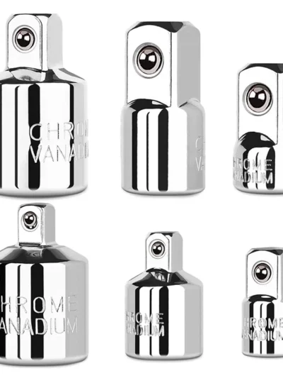 6pcs Socket Adapter and Reducer Set, 1/4", 3/8", 1/2" Chrome Vanadium Steel
