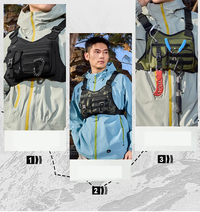 Camping Front Chest Vest Backpack Running Bag Cycling Jogging Hunting Vest - Image 27