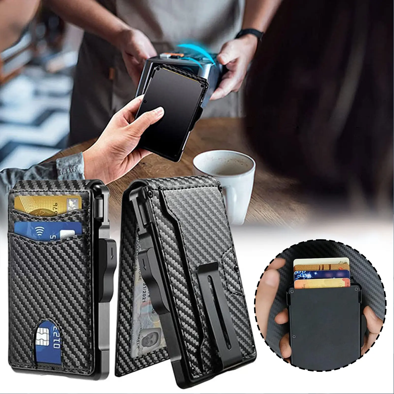 Anti RFID Credit Card Holder Wallets for Men Slim Thin Men Wallet Luxury Bank id Cardholder