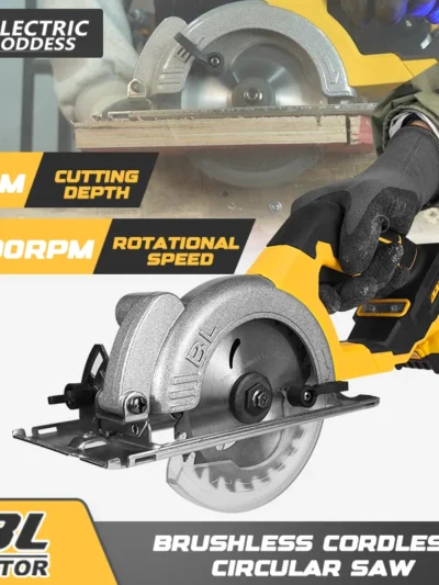 Electric Goddess 5in Brushless Electric Circular Saw ﻿For Dewalt 20V Battery ﻿Cordless 1000W