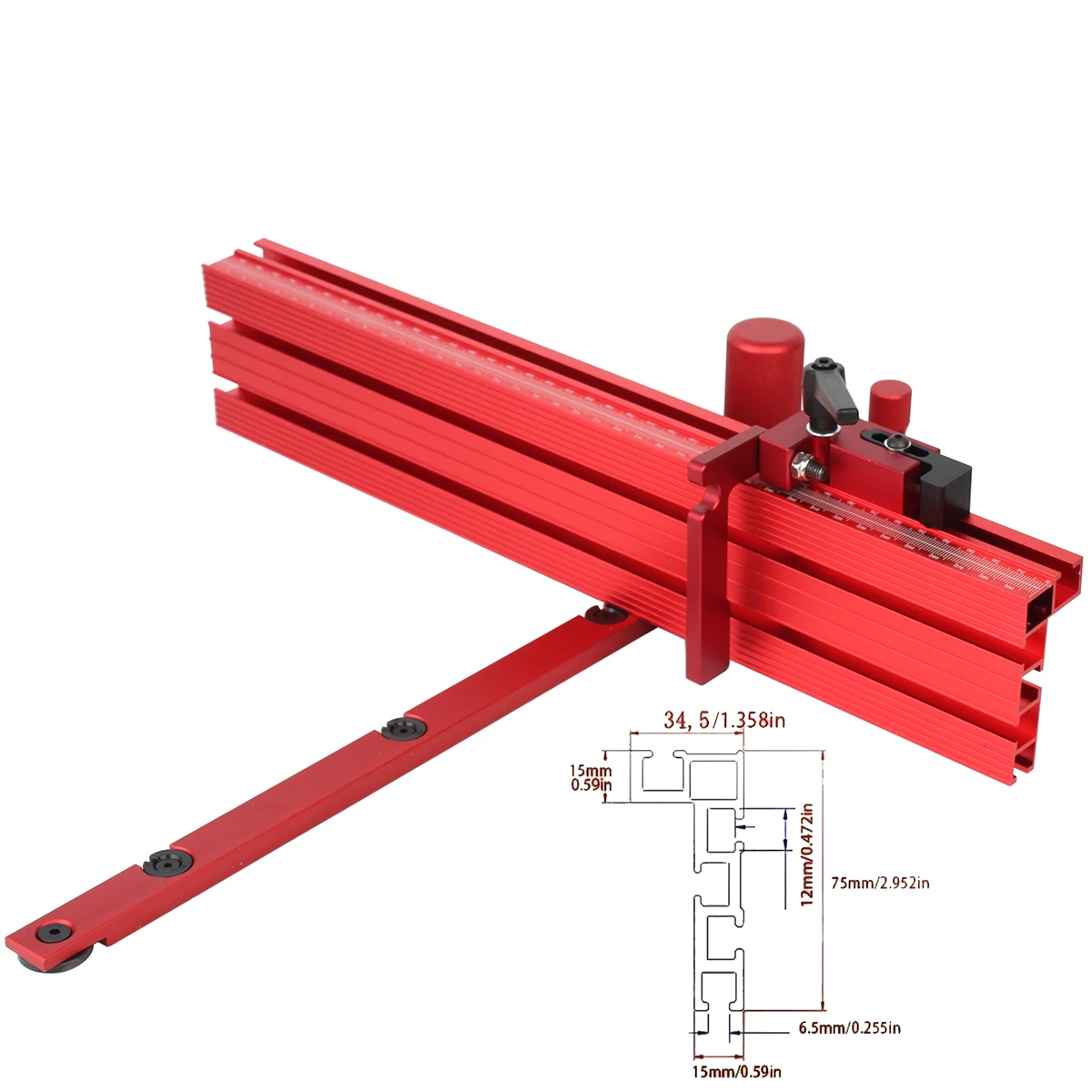 1 Set Miter Gauge And 400MM Fence With Track Stop Sawing Assembly Angle Ruler for Table Saw Router - Image 2