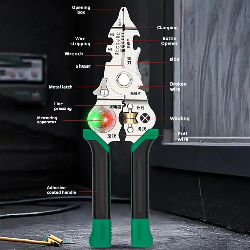 10 IN 1 multi-functional Wire Stripper with Electricity Measurement - Image 3