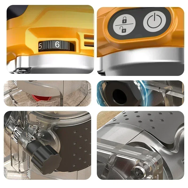 Dewalt Brushless Electric 33000RPM Trimmer Cordless Woodworking Trimming Machine Wood Router Milling Engraving Slotting Machine - Image 11