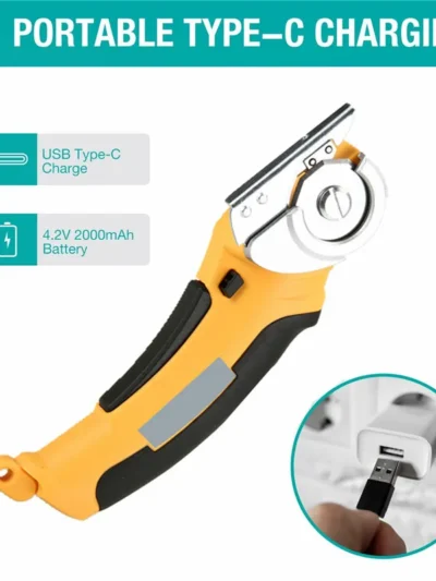 Electric Scissors Rechargeable Cloth Cutting Machine PVC Leather Shears Cutting Portable for Crafts Sewing Cardboard Hand Tool