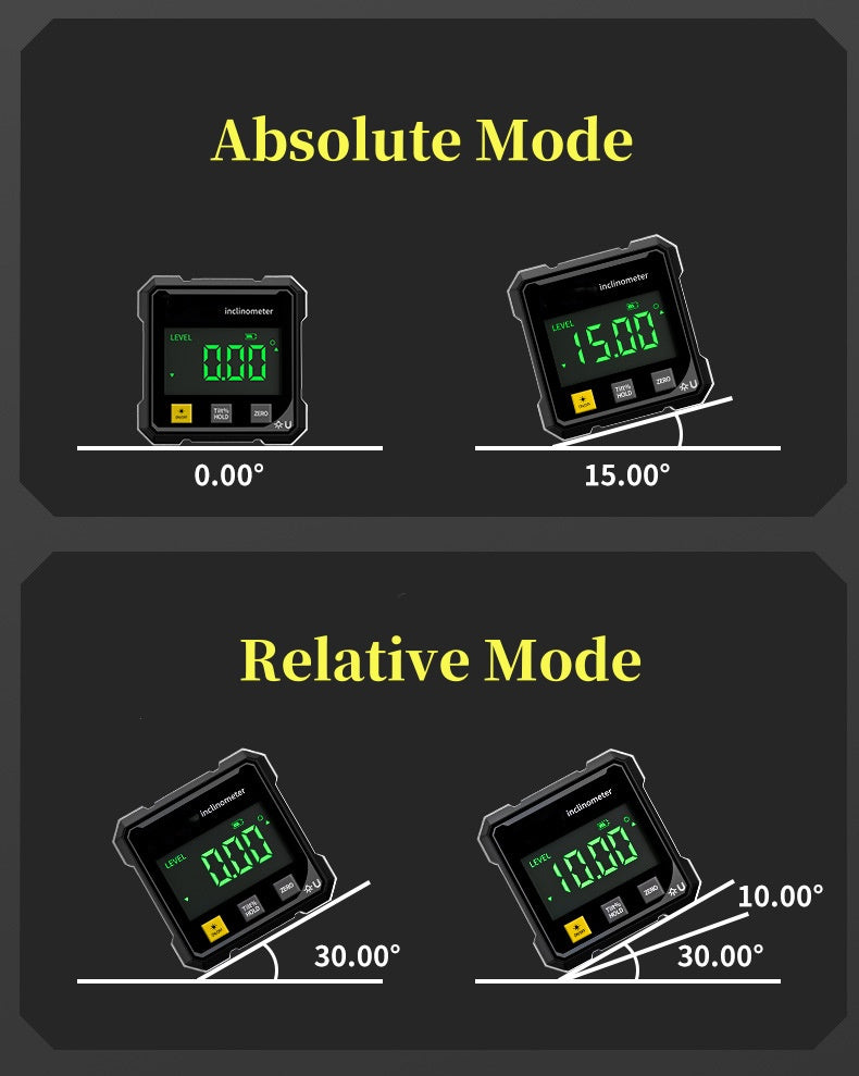 4-Side Magnetic Digital Angle Gauge With Laser Electronic Protractor Horizontometer Inclinometer Angle Ruler Slope Measuring - Image 9