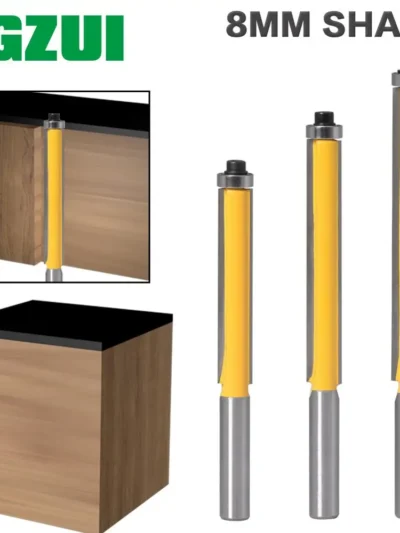 8mm Shank long blade flush bit Flush Trim Router Bit End Bearing For Woodworking Cutting Tool