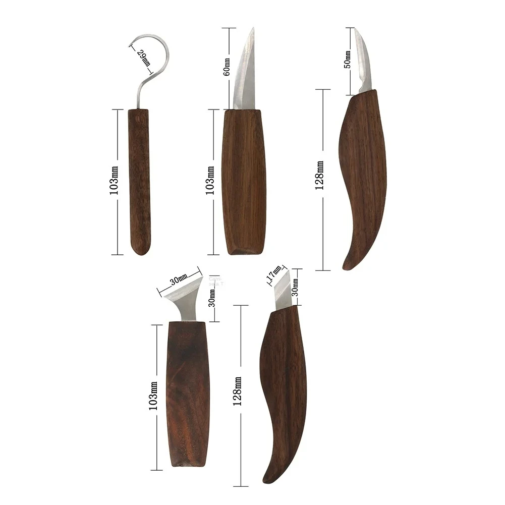 8pcs Wood Carving Kit Wood Carving Tools Hand Carving Knife Set with Needle File Wood Spoon Carving Kit for Beginners Whittling - Image 3