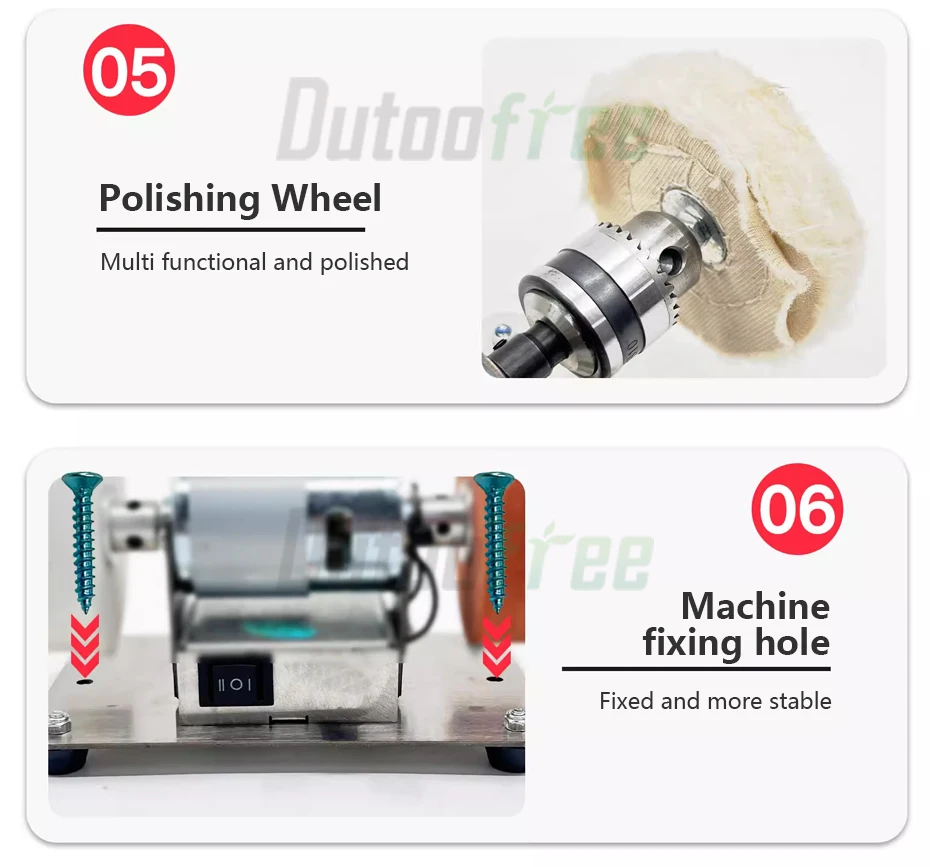 100W Double Grinder Machine Artifact Table Grinder Motor Micro Coarse and Fine Polishing Electric Grinding Wheel Grindig Stone - Image 22