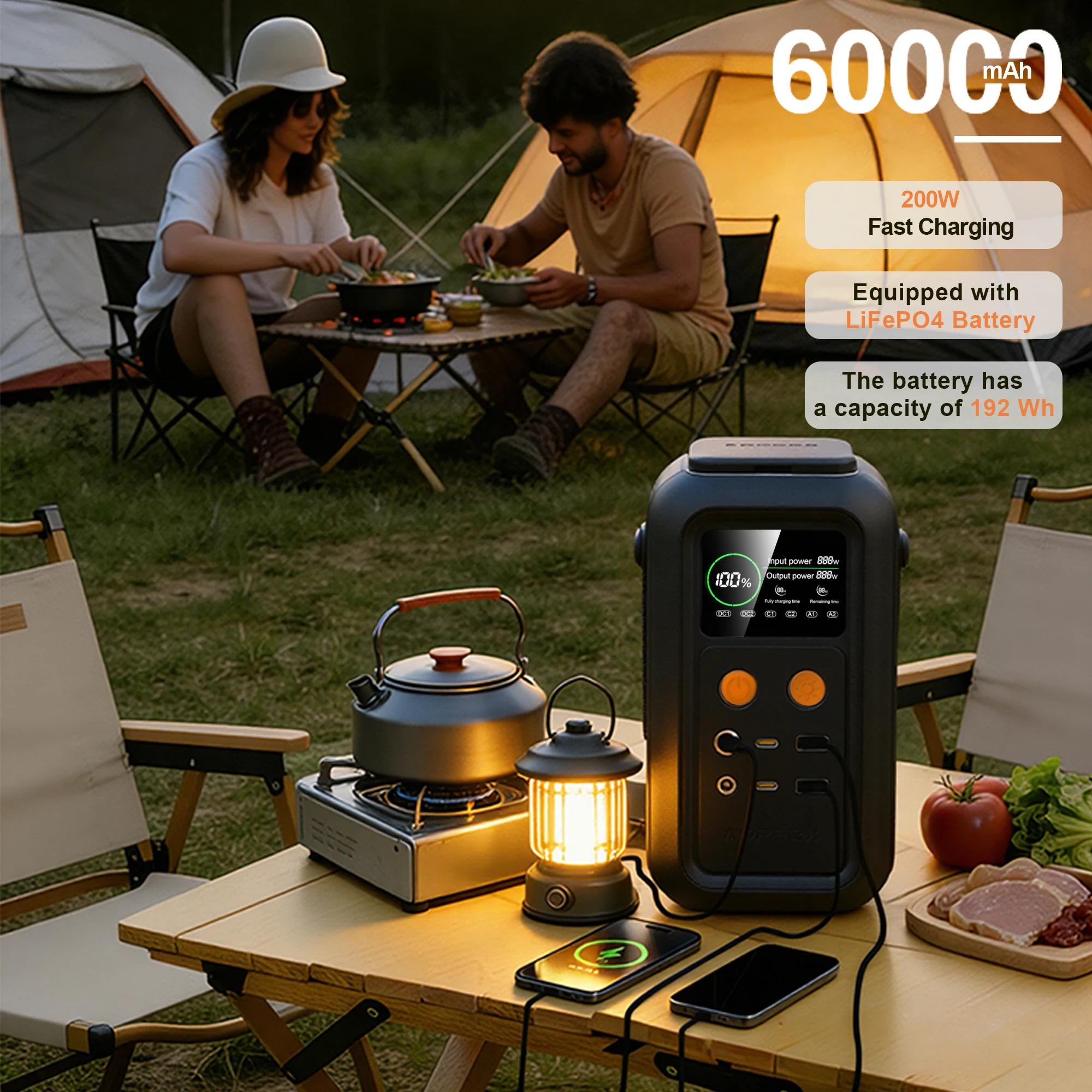 CTOLITY AXP200 192Wh 200W 60000mAh Solar Generator Portable Mobile Power Station Lifepo4 Battery For Outdoor Energy Storage RV - Image 15