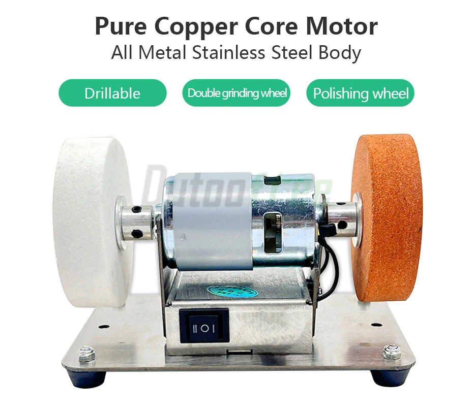 100W Double Grinder Machine Artifact Table Grinder Motor Micro Coarse and Fine Polishing Electric Grinding Wheel Grindig Stone - Image 13