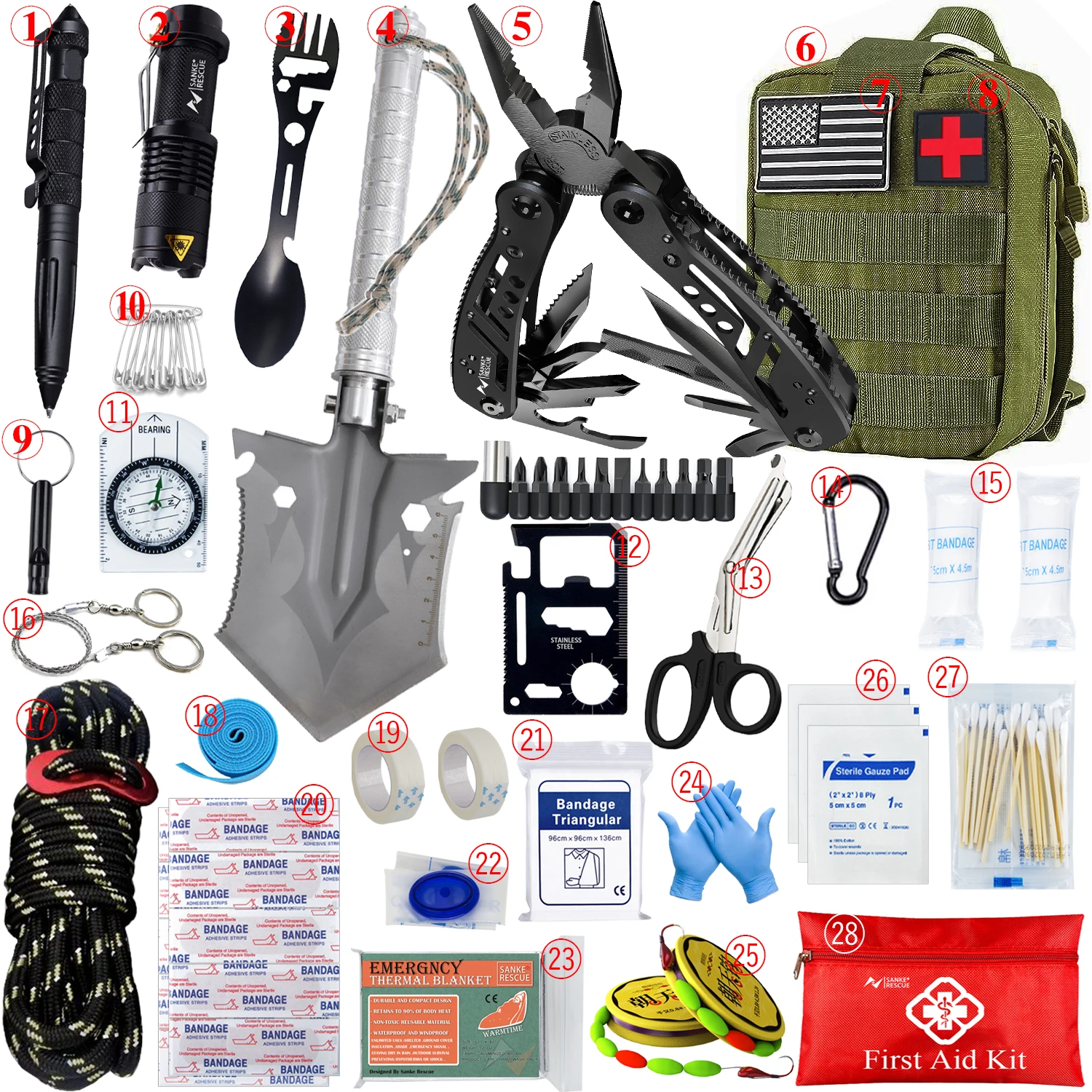 Car Survival First Aid Kit Full Set Molle Outdoor Gear Emergency Kits Camping Hiking Trauma Bag First Aid Kit Outdoor IFAK Edc - Image 10