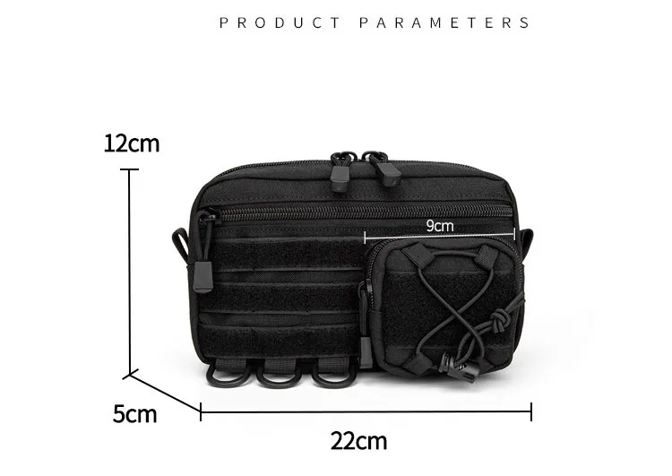 1000D EDC Pouch Molle Organizer Bag Utility EDC Tool Pouch Horizontal Modular Pouch Outdoor Waist Pack EMT Hunting Fanny Pack - Image 19