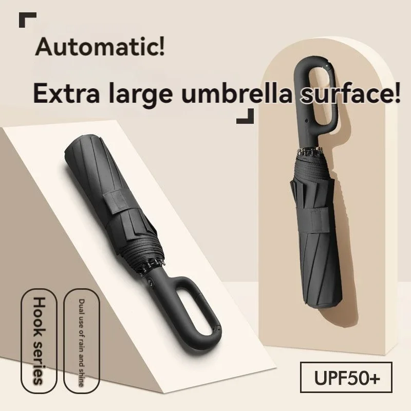 Automatic Umbrella for Men Women Fully Opened Ring Buckle Design 20 Ribs Extra Large Folding - Image 2