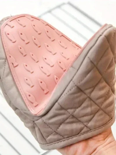 1PC Silicone Anti-hot Clamp Oven Gloves High Temperature Oven Gloves Oven Microwave Oven Handheld Warm Glove Clamp Kitchen