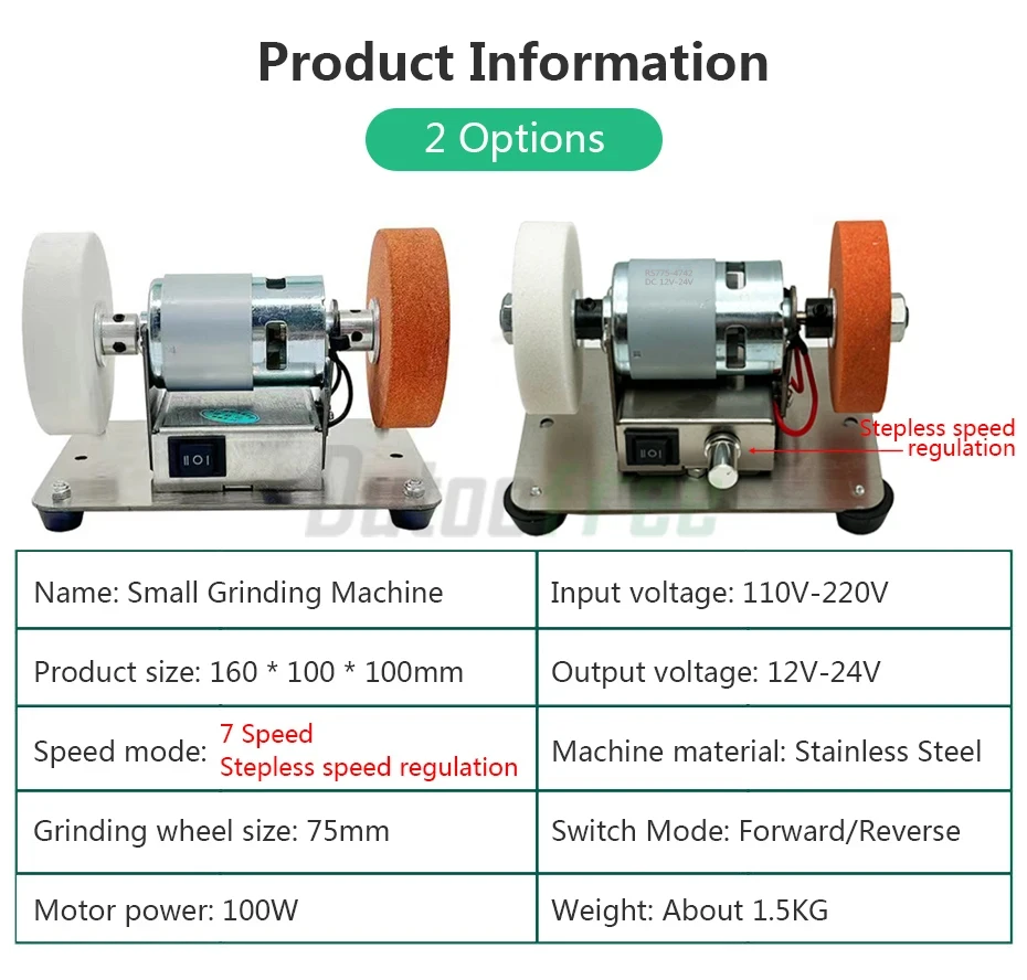 100W Double Grinder Machine Artifact Table Grinder Motor Micro Coarse and Fine Polishing Electric Grinding Wheel Grindig Stone - Image 14