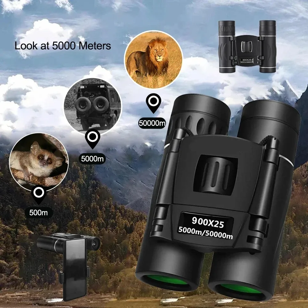 900x25 HD Zoom Portable Powerful Binoculars Long Range BAK4 Telescope Jumelles Folding Low Light Binoculars - Image 3
