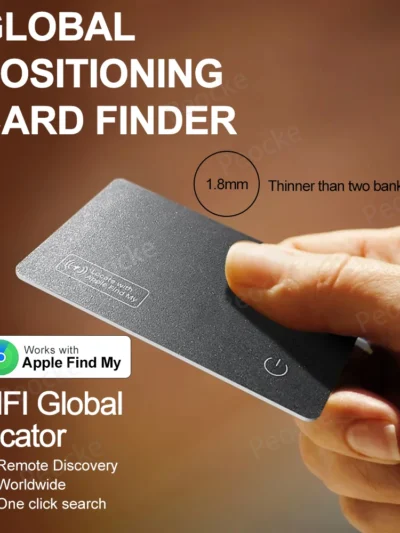 Wallet Anti-loss Card GPS Location Tracking Smart Tag Find My for iPhone Bluetooth Device Ultra-thin Card Wireless Charge IP67