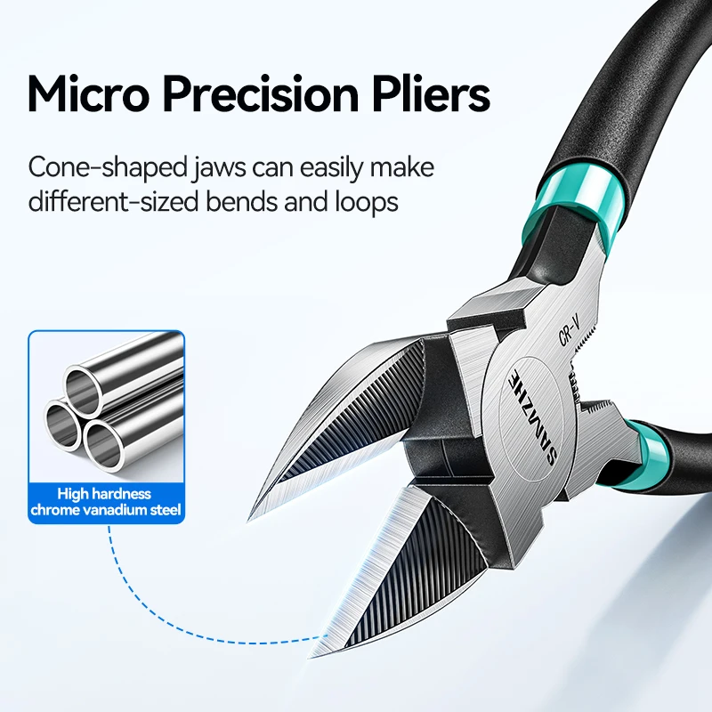 SAMZHE Pliers Multi Functional Tools Electrical Wire Cable Cutters Cutting Side Snips Flush Stainless Steel Nipper - Image 2