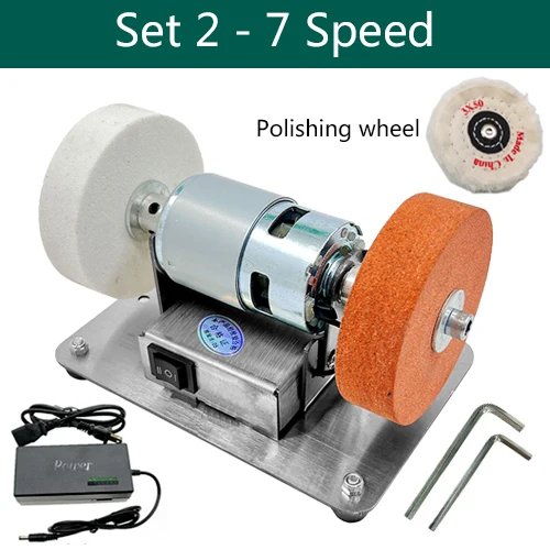 100W Double Grinder Machine Artifact Table Grinder Motor Micro Coarse and Fine Polishing Electric Grinding Wheel Grindig Stone - Image 7