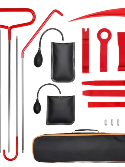 21/18PCS Car Door Tool Kit Inflatable Air Pump Auto Window Door Open Fixing Gripper Tools Long Reach Kits with Carrying Bag
