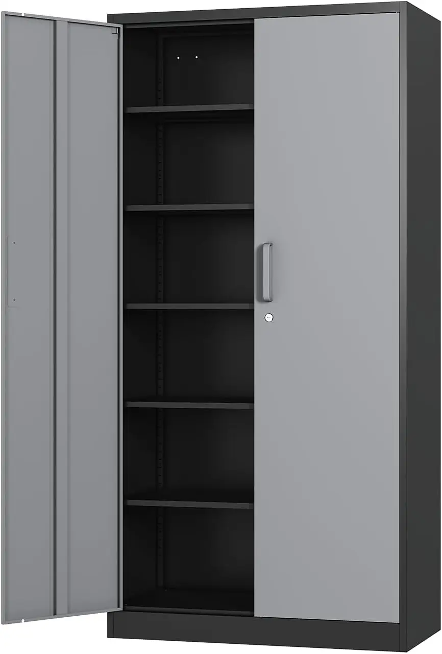 Metal Storage Cabinet-Lockable File Garage Tool Cabinets with Doors and Shelves-Steel Cabinet - Image 9