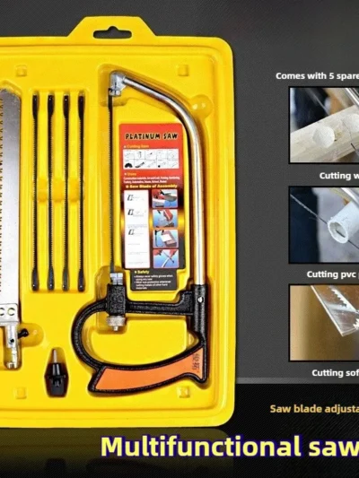 7in1 MultiPurpose HandTools SteelSaw-6 Blades Sharp Metal Wood Glass Cutter Woodworking Metalworking Hobby DIY Tool