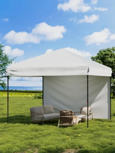 10x10FT Pop Up Canopy Tent with 1 Removable Sidewall, Heavy Duty Commercial Instant Shelter UPF 50+ for Outdoor Events, Camping