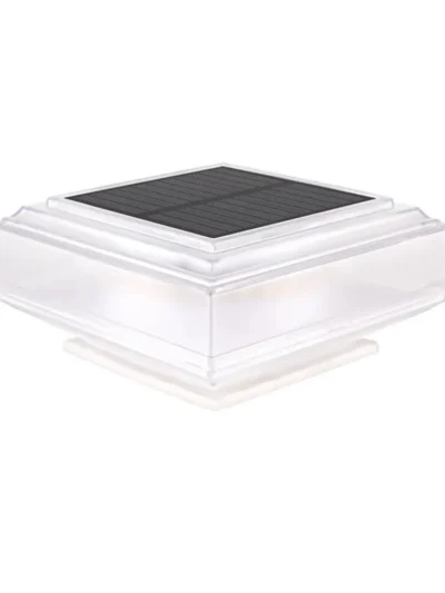 Waterproof Solar Post Light Solar Powered White / Warm Light LED Pillar Cap Lights Lighting Square Solar Column Headlight