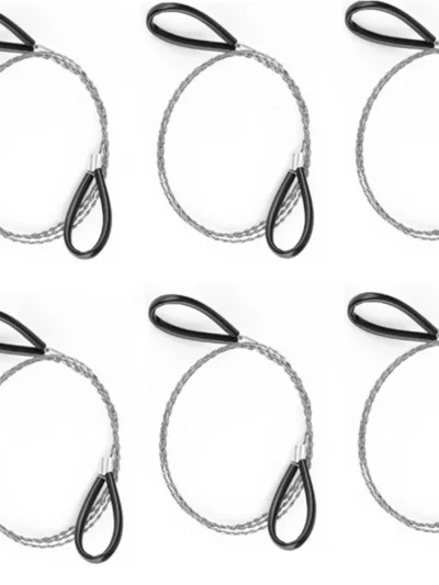 6 Pcs Durable Heavy Duty Steel Wire Saw Pocket Black Hand Emergency Wire Saw Stainless Steel Cable Saw