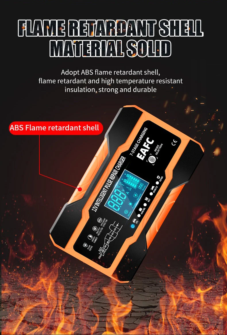 EAFC 12V 12A Car Battery Charger 240W Fully Automatic Pulse Repair Charging Suitable for Car Motorcycle AGM GEL WET Lead Acid - Image 18