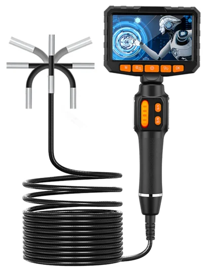 360° 4.3 inch Two-Way Rotary Articulating Endoscope Camera HD 1080P 6mm Car Inspection Borescope Industrial Endoscope 1m Cable