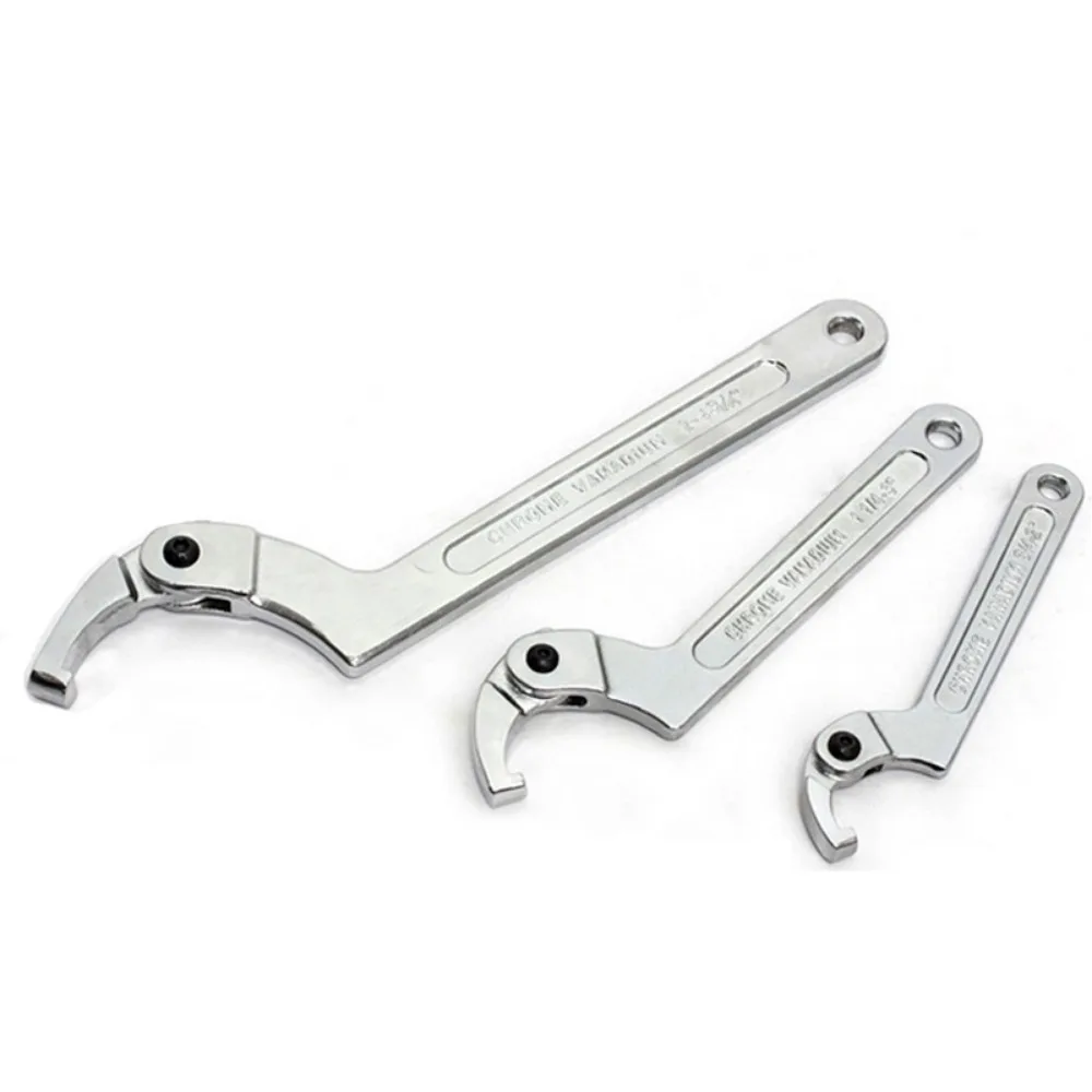 1PCS Adjustable Wrench Hook Spanner Square/Round Head CR-V Spanner Key for Round Bolt Hand Tools 19-51/32-76/51-120mm - Image 2