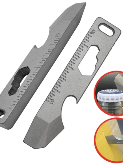 Mini TC4 Titanium alloy crowbar Opener Graduated hex wrench Keychain Multi-functional camping equipment EDC outdoor tools