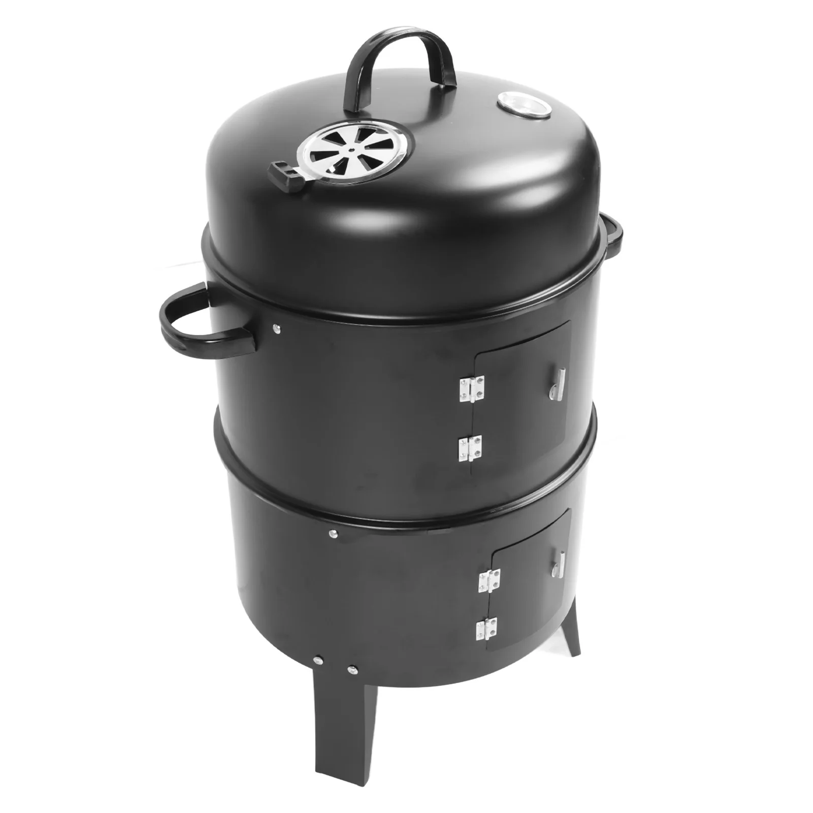 Vertical Charcoal Smoker Vertical Charcoal Smoker 3 in 1 3 Layer Grill Barbecue Smoker BBQ Grill with Thermometer for Cooking - Image 10