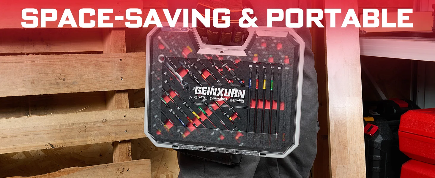 Geinxurn 58Pcs Tools Set Packaged with Impact Screwdriver Bits,Mini Wrech,Step Drill,Socket Adapter and Bit Holder for DIY - Image 16