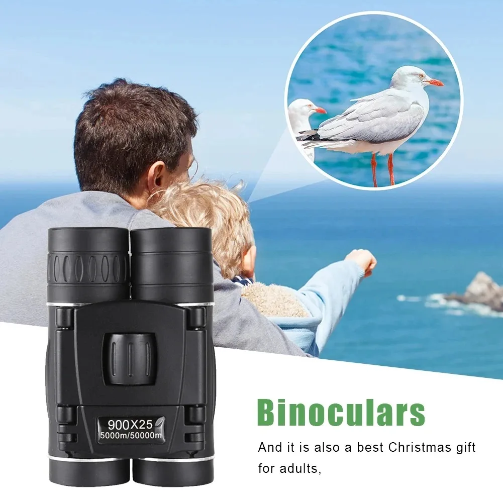 900x25 HD Zoom Portable Powerful Binoculars Long Range BAK4 Telescope Jumelles Folding Low Light Binoculars - Image 2