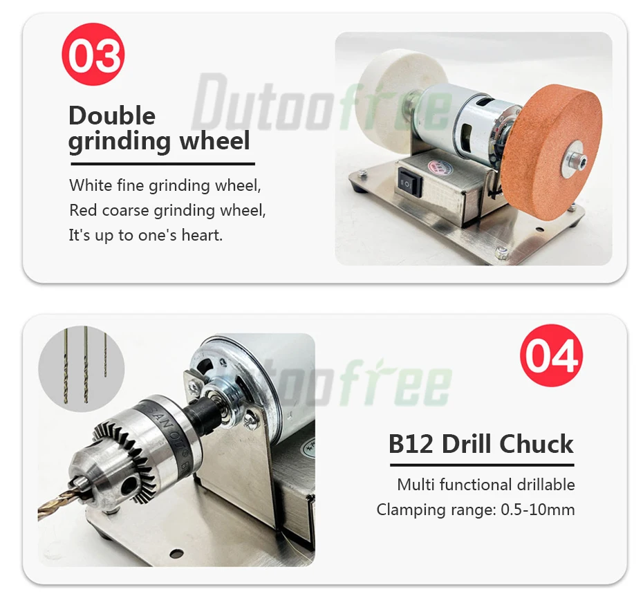 100W Double Grinder Machine Artifact Table Grinder Motor Micro Coarse and Fine Polishing Electric Grinding Wheel Grindig Stone - Image 21