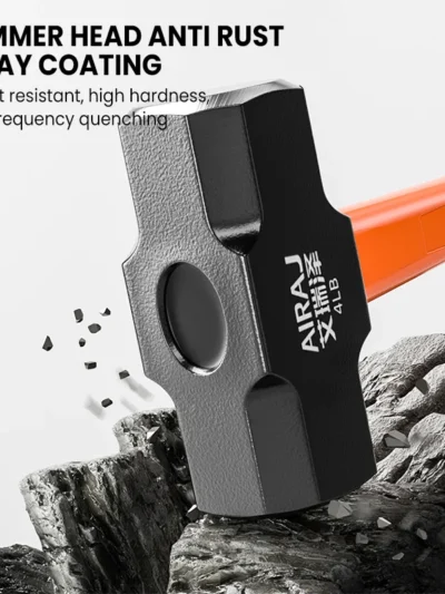 AIRAJ Octagon Hammer Heavy Wall Hammer One-Piece Heavy Hand Hammer Wall Removal Soft Handle