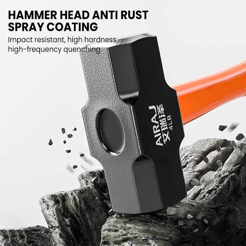 AIRAJ Octagon Hammer Heavy Wall Hammer One-Piece Heavy Hand Hammer Wall Removal Soft Handle