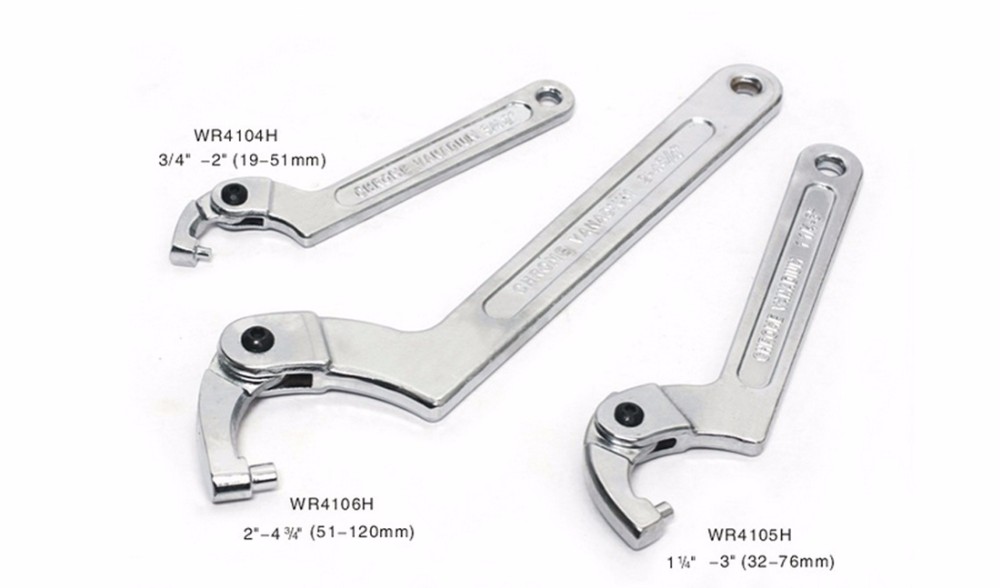 1PCS Adjustable Wrench Hook Spanner Square/Round Head CR-V Spanner Key for Round Bolt Hand Tools 19-51/32-76/51-120mm - Image 9