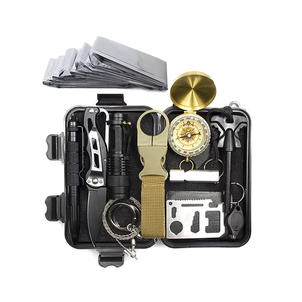 13pc Sos Emergency Survival Kit Multifunctional Outdoor Tool Set With Thermal Blanket Compass For Camping Hiking Senderismo 2026 - Image 8