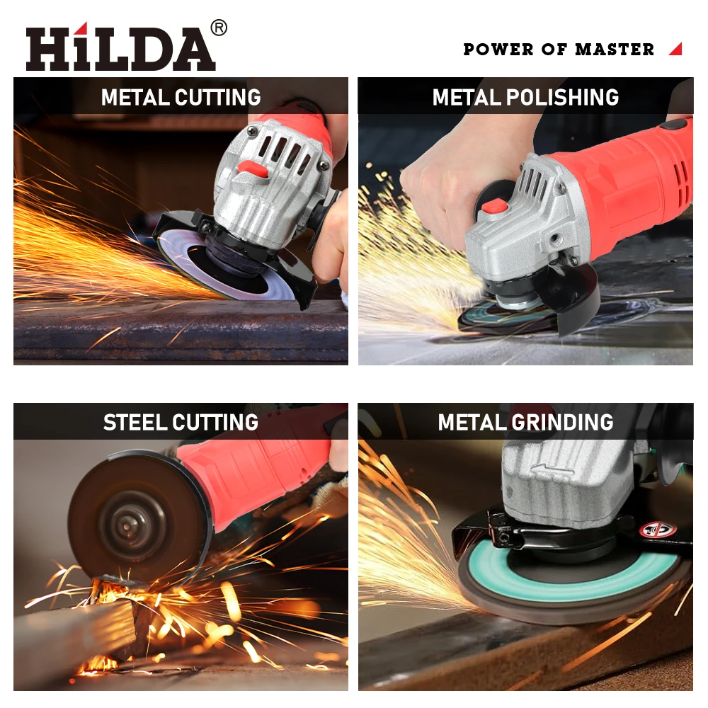 HILDA 21V Handheld Brushless Angle Grinder Cutting Rechargeable Electric Power Tool Polishing Machine Grinder for Makita Battery - Image 21
