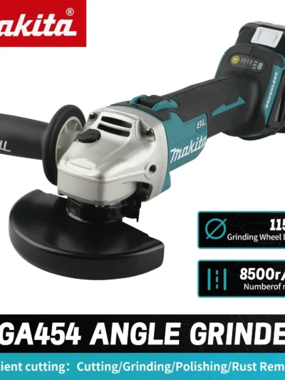 Makita 2025 NEW DGA454 Angle Grinder:18V, 8500r/min, 115mm Wheel, 660W, 3 - Gear, Ideal for Cutting/Grinding Wood&Metal Boards