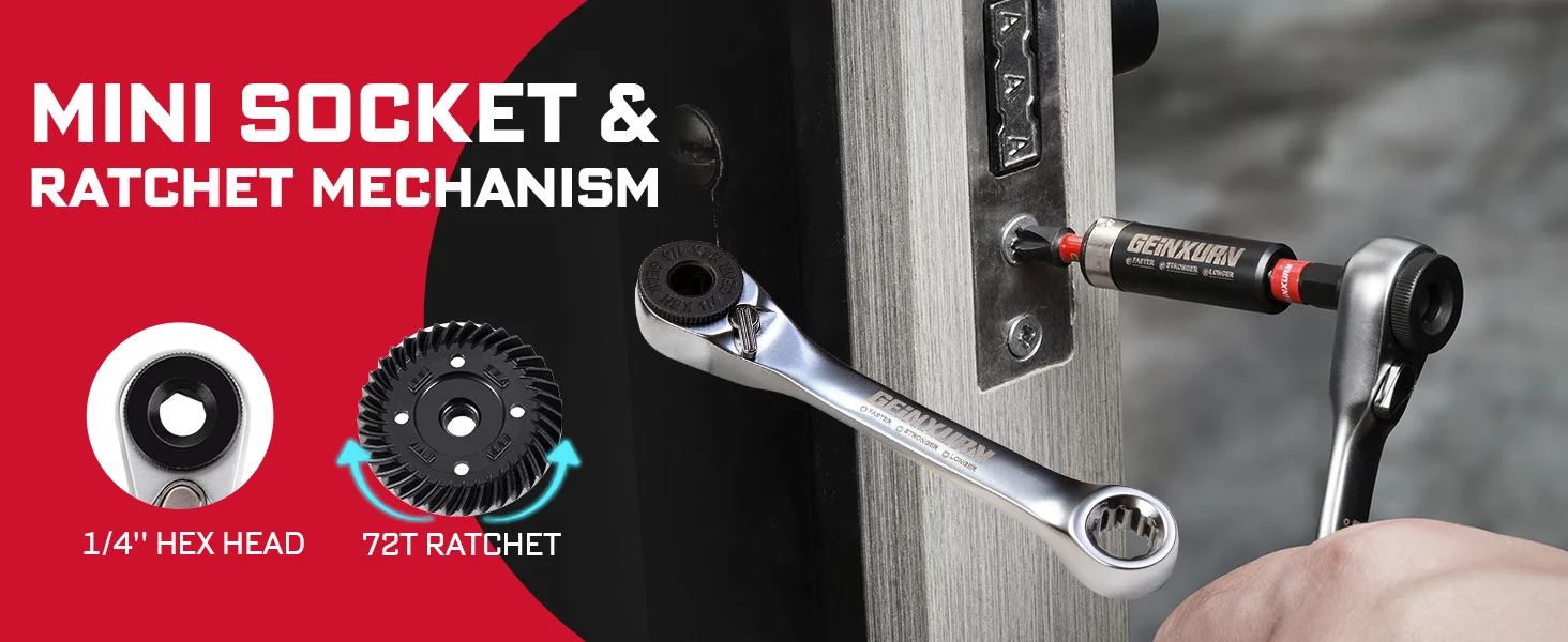 Geinxurn 58Pcs Tools Set Packaged with Impact Screwdriver Bits,Mini Wrech,Step Drill,Socket Adapter and Bit Holder for DIY - Image 10