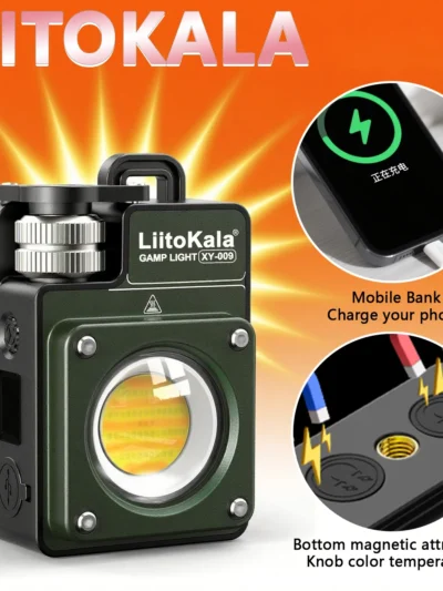 LiitoKala new keychain light 120-3500LM rechargeable flashlight multifunctional portable 3000mAh battery work light