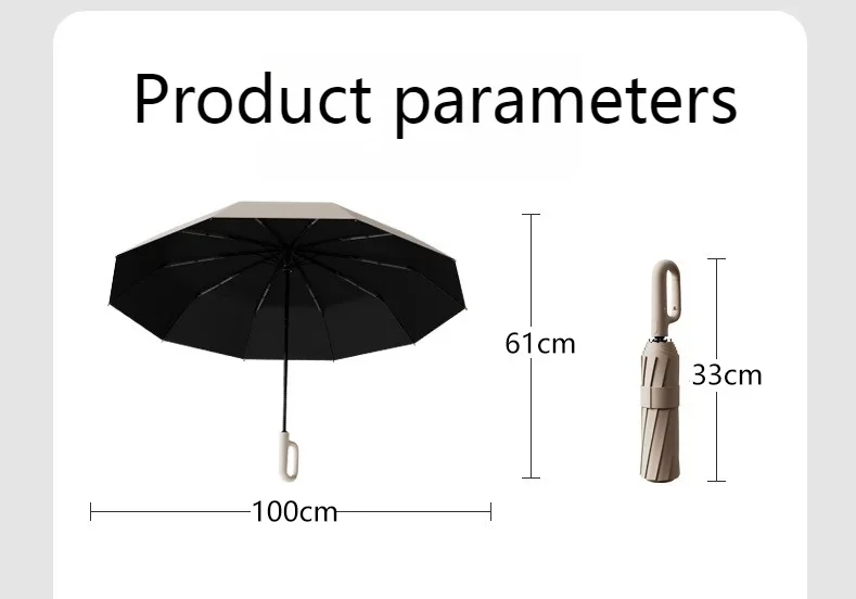 Automatic Umbrella for Men Women Fully Opened Ring Buckle Design 20 Ribs Extra Large Folding - Image 18