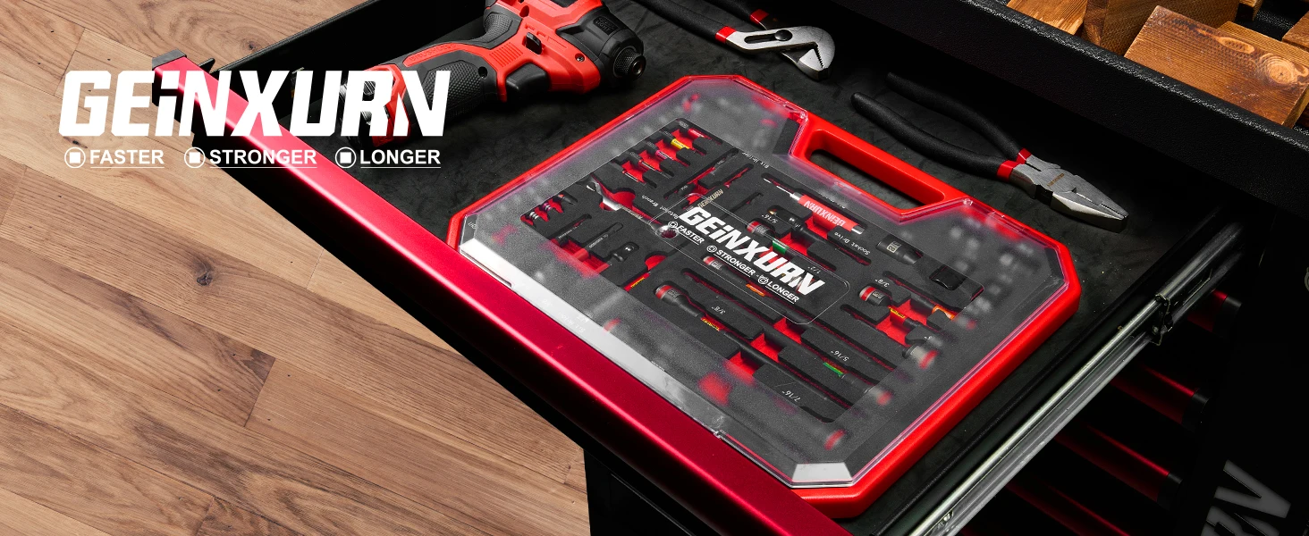 Geinxurn 58Pcs Tools Set Packaged with Impact Screwdriver Bits,Mini Wrech,Step Drill,Socket Adapter and Bit Holder for DIY - Image 8